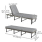Folding Outdoor Lounge Chair, Wicker Chaise Lounge Tanning Chair with Cushion for Beach, Poolside, Garden, Grey