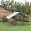 Large Metal Chicken Coop, Hen Run House with Anti-Ultraviolet Cover, Walk-in Poultry Cage for Ducks, Rabbits, Outdoor Backyard Farm, 13.1' x 9.8' x 6.4'