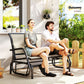 Outdoor Glider Bench, 2 Person Patio Glider Chair, Gliding Outdoor Garden Loveseat Swing Bench with Breathable Mesh Fabric, Steel Frame for Backyard, Porch, Cream White