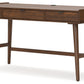 Lyncott - 3 Pc. - Home Office Desk, Chair, Bookcase - Brown