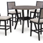 Corloda - Black / Gray - Round Counter Table Set (Set of 5)