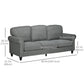 3-Seater Sofa Couch, 81" Modern Upholstered Linen Fabric Sofa with Rubberwood Legs, Nailhead Trim and Rolled Arms for Living Room, Bedroom and Apartment, Grey