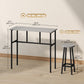 Bar Table Set of 6, Bar Table and Stools for 4, 2 Breakfast Tables and 4 Stools for Living Room, Dining Room, Grey