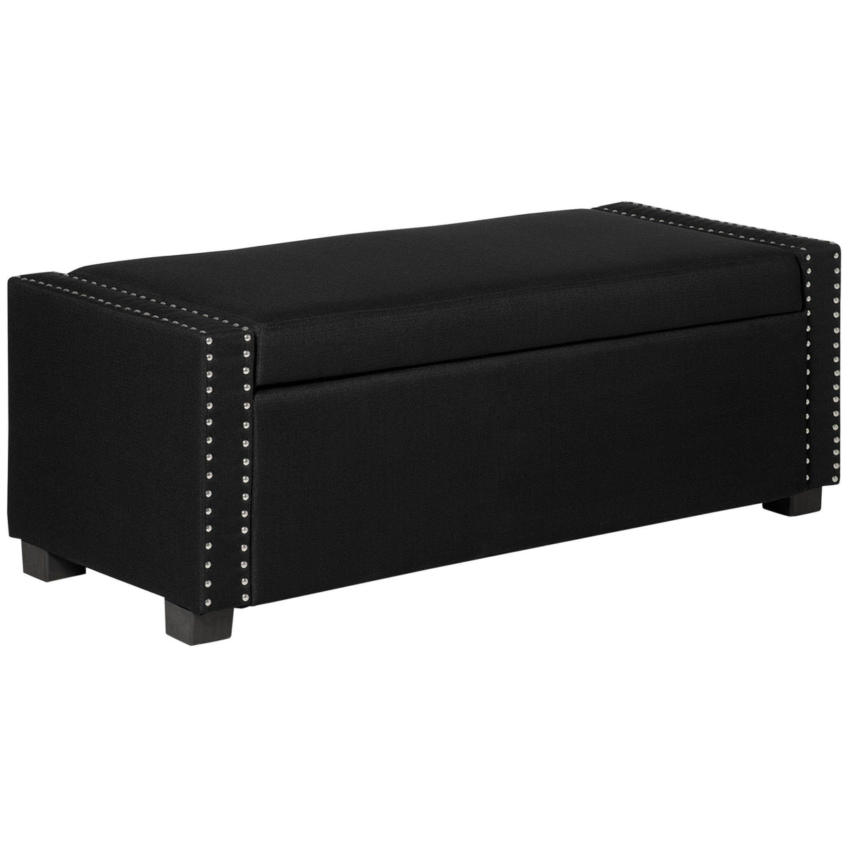 Flip Top Storage Bench Ottoman - Dark Grey