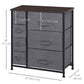 7-Drawer Fabric Dresser with Metal Frame - Dark Grey