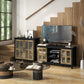 TV Stand for TVs up to 55 Inches, TV Cabinet with Adjustable Shelves and Cable Holes, TV Bench for Living Room, Black