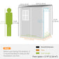 4x5 Lean to Garden Shed with Window Lockable for Garden Tool Storage Grey