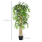 5FT Artificial Bamboo Tree, Fake Plant with 1095 Leaves, Greenery Plant in Nursery Pot for Indoor, Green