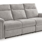 Barnsana - Ash - Power Reclining Sofa - Fabric