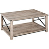 Industrial Coffee Table with Storage Shelf