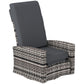 Outdoor Rattan Wicker Lounge Chair with Footrest & Soft Cushion for Patio, Garden, Backyard, Grey