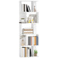 5-Tier Geometric Bookshelf, S Shaped Bookcase, Modern Freestanding Display Shelf Unit for Home Office, White