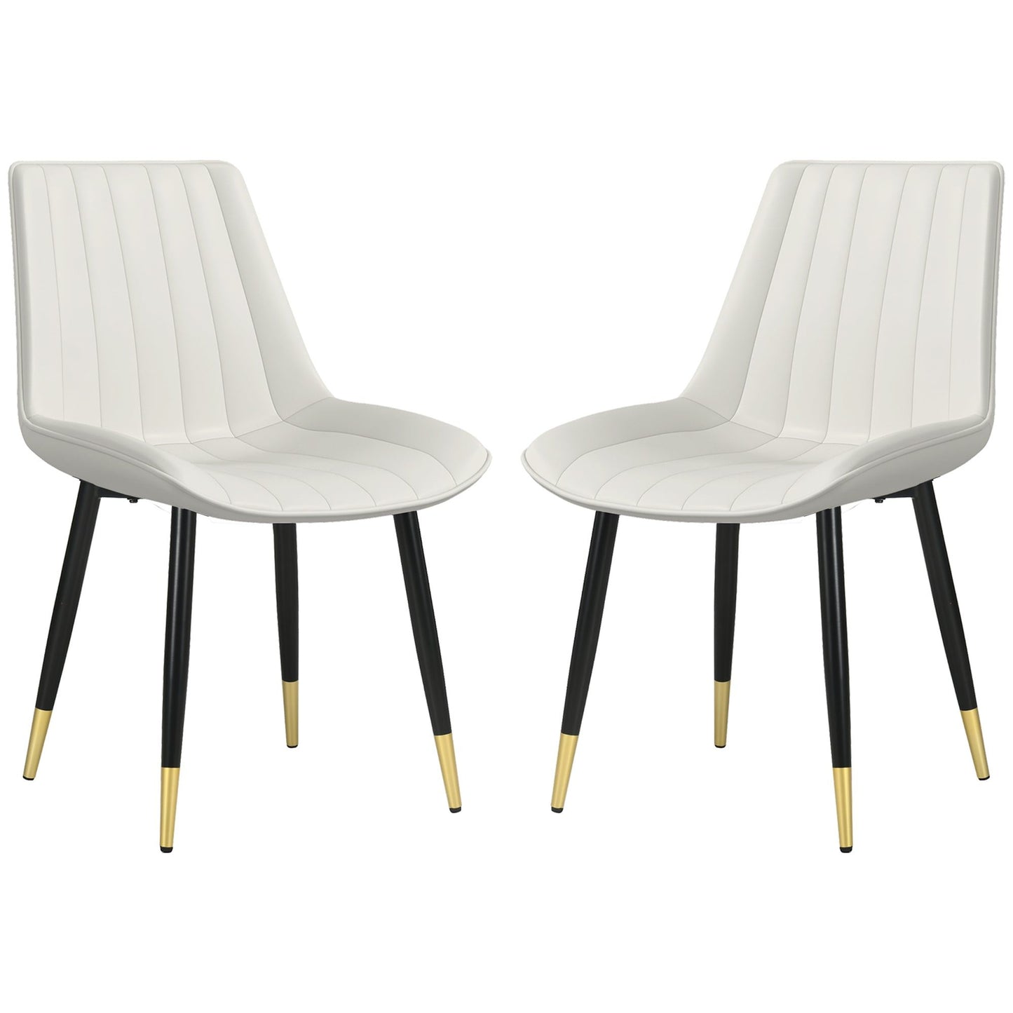 PU Leather Dining Chairs Set of 2 - Cream