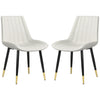 PU Leather Dining Chairs Set of 2 - Cream