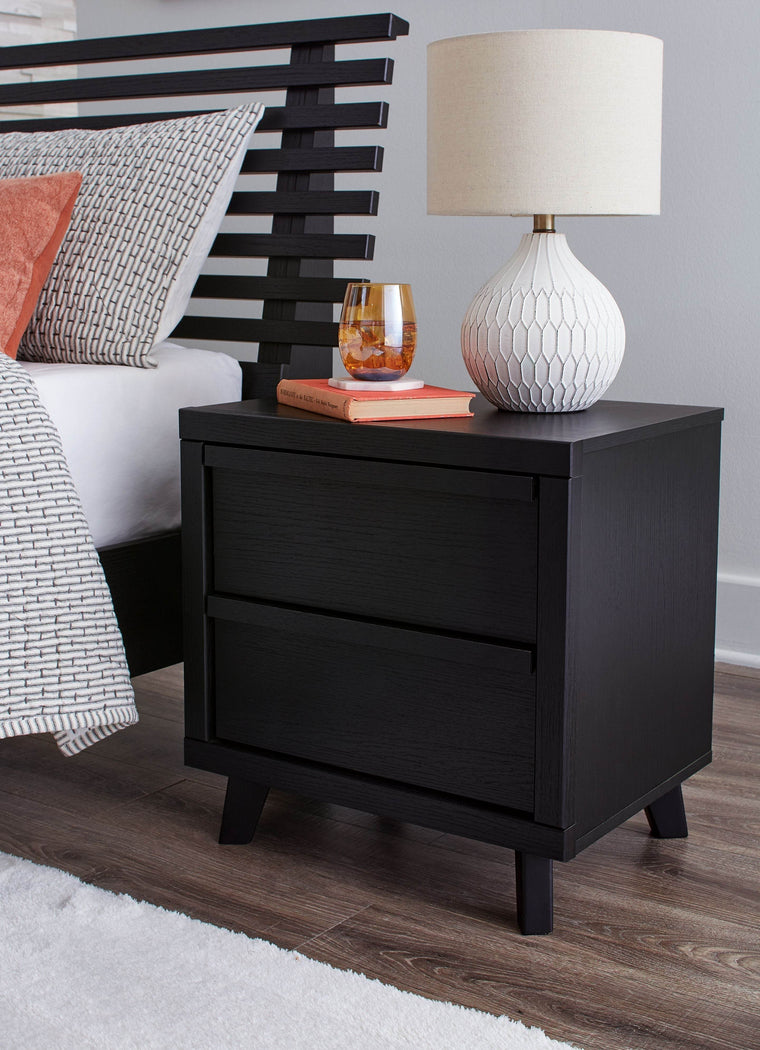 Danziar - Black - Two Drawer Night Stand - Forward Furniture
