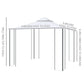 10' x 10' Steel Outdoor Patio Gazebo Canopy with Removable Mesh Curtains, Display Shelves, & Steel Frame, Beige