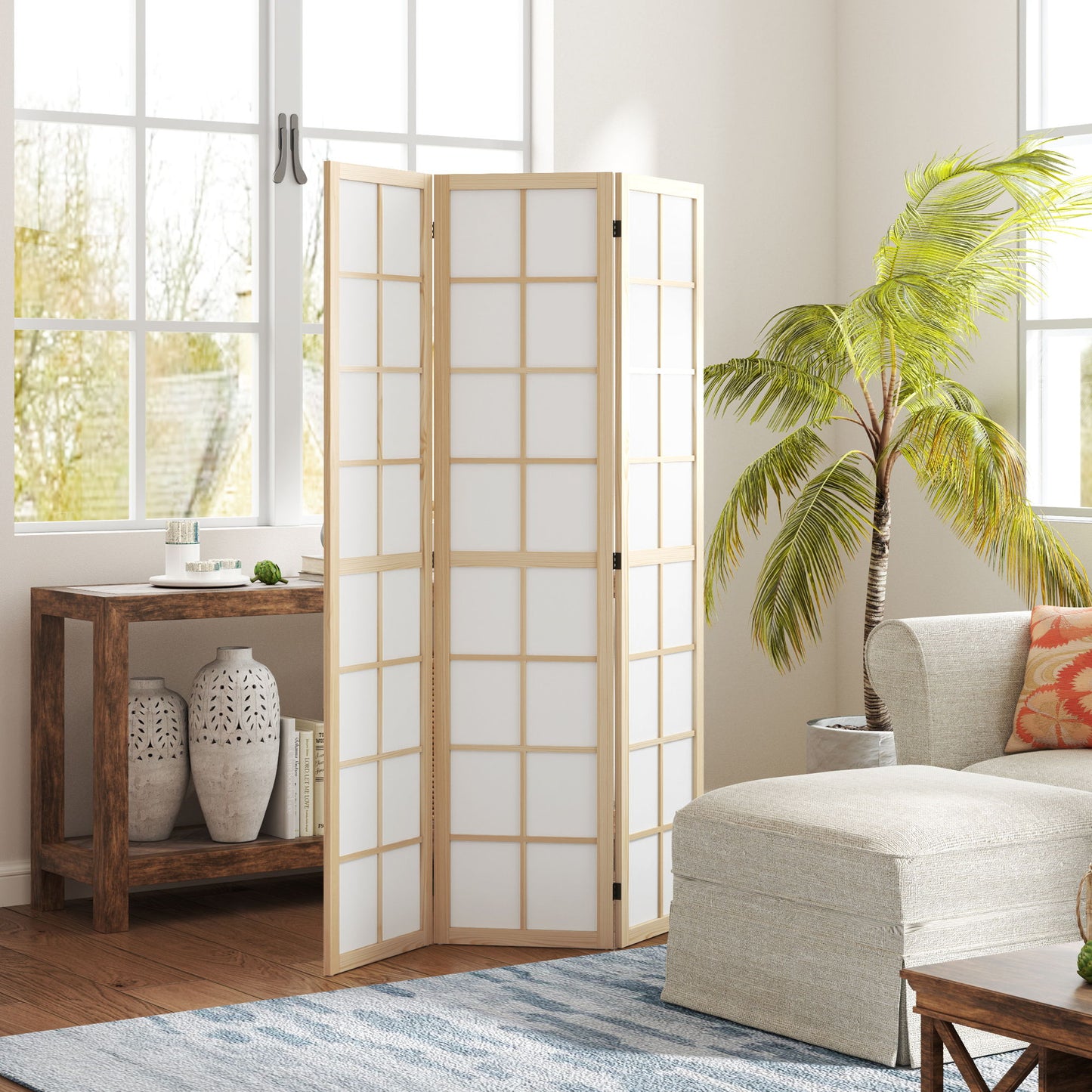 3 Panel Room Divider, 5.6 ft Folding Wall Divider Room Partition for Home Office, Bedroom