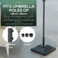 Square Umbrella Base with Wheels, 99 lbs Water or 132 lbs Sand Filled, with Double Adjustable Knob, Black