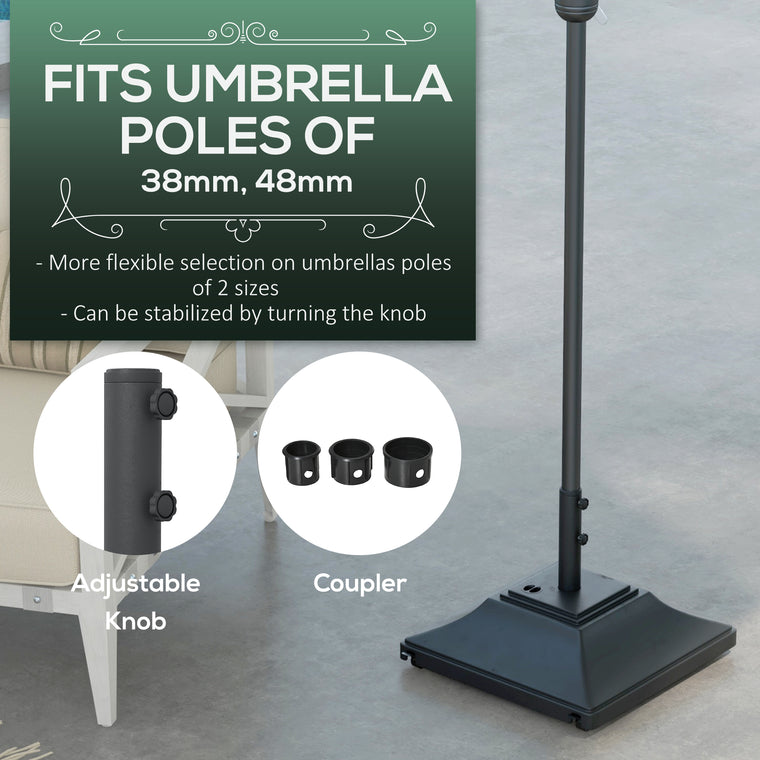 Black Square Umbrella Base with Wheels