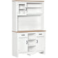 71" Farmhouse Kitchen Buffet with Hutch - White