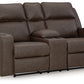 Lavenhorne - Granite - Dbl Reclining Loveseat W/Console - Faux Leather