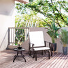 Outdoor Glider Chair, Patio Glider with Steel Frame and Mesh Fabric, Outdoor Patio Chair for Backyard, Garden and Porch, Cream White