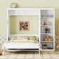 Queen Size Murphy Wall Bed with Reversible Shelf and Flexible Slat, Fold-Away Cabinet with 5-Tier Storage, 94'' L x 82'' W x 88.5'' H, White