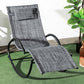 Outdoor Rocking Chair, Patio Zero Gravity Rocker with Mesh Seat and Padded Pillow for Indoor, Garden, Grey
