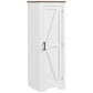 Farmhouse Accent Cabinet with Adjustable Shelf Barn Door Storage Cabinet for Living Room Floor Pantry Cabinet White