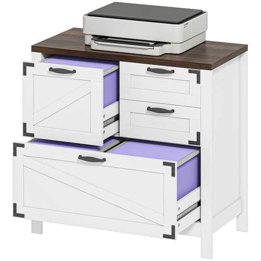 4-Drawer Lateral Filing Cabinet - White