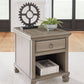 Lexorne - Gray - Rectangular End Table