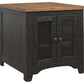 Valebeck - Black / Brown - Rectangular End Table