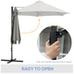 8.5FT Light Grey Roma Cantilever Parasol with Cross Base