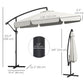 11 FT Cantilever Patio Umbrella Offset Parasol with Cross Base and 8 Ribs for Garden, Cream White