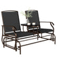 Patio Glider Rocking Chair 2 Person Outdoor Loveseat Rocker Garden Furniture Bench, Black