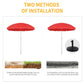 Arc. 6.4ft Beach Umbrella with Aluminum Pole Pointed Design Adjustable Tilt Carry Bag for Outdoor Patio Red