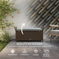 2-In-1 Outdoor PE Rattan Storage Bench, 29 Gallon Patio Wicker Furniture, Basket Box with Handles and Cushion Dark Grey
