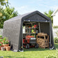 Garden Storage Tent, Patio Storage Shelter w/ Metal Frame and Double Zipper Doors, Green