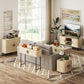Mid-Century Entryway Table, Narrow Console Table with Storage Compartments for Behind Couch, Living Room, Oak and Black