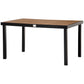 Aluminum Outdoor Dining Table for 6, Rectangular Patio Dining Table 55" L x 35.5" W x 29.25" H, Modern Garden Table for Kitchen, Dining Room, Patio, Natural