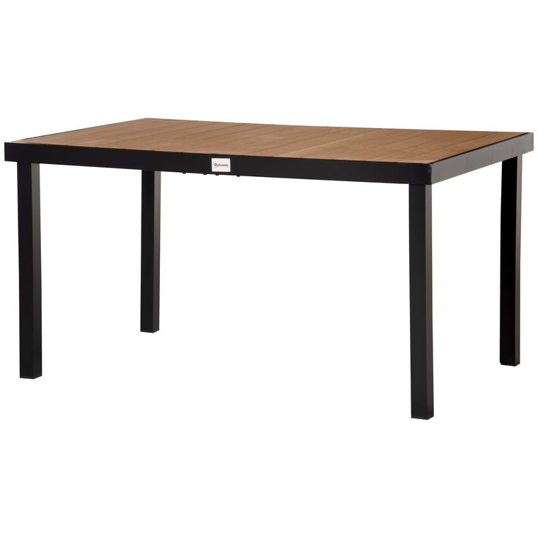 55" Rectangular Aluminum Dining Table for 6