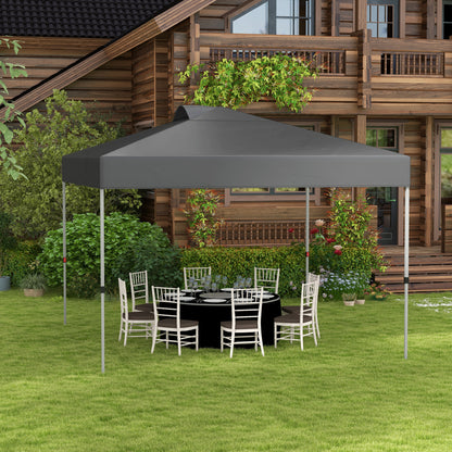 10' x 10' Dark Grey Pop-Up Canopy with Top Vents & Wheeled Bag