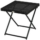 Patio Wicker Coffee Table, Outdoor PE Rattan Garden Folding Side Table, 15.75"x15.75"x15.75", Black