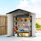 6.5x3.5ft Metal Garden Storage Shed for Outdoor Tool Storage with Double Sliding Doors and Vents, Dark Grey