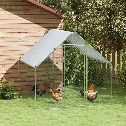 6.6' x 6.6' Metal Chicken Coop with Water & UV Protection