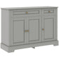 Modern Sideboard Cabinet, Buffet Cabinet with 2 Drawers and Adjustable Shelves, Buffets Tables for Dining Room, Grey