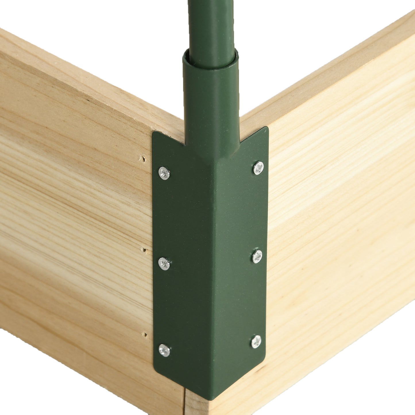 12 Pockets Raised Garden Bed with Greenhouse and Roll Up Windows for Vegetables, Flowers, 4' x 3' x 2', Natural Wood