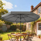 10 ft Patio Umbrella with Push Button Tilt and Crank, Outdoor Market Table Umbrella Parasol, Dark Grey