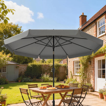 10ft Dark Grey Market Table Umbrella with Push Button Tilt