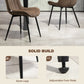 Dining Chairs Set of 4, PU Leather Upholstered Kitchen Chairs with Backrest and Steel Legs for Dining Room, Brown